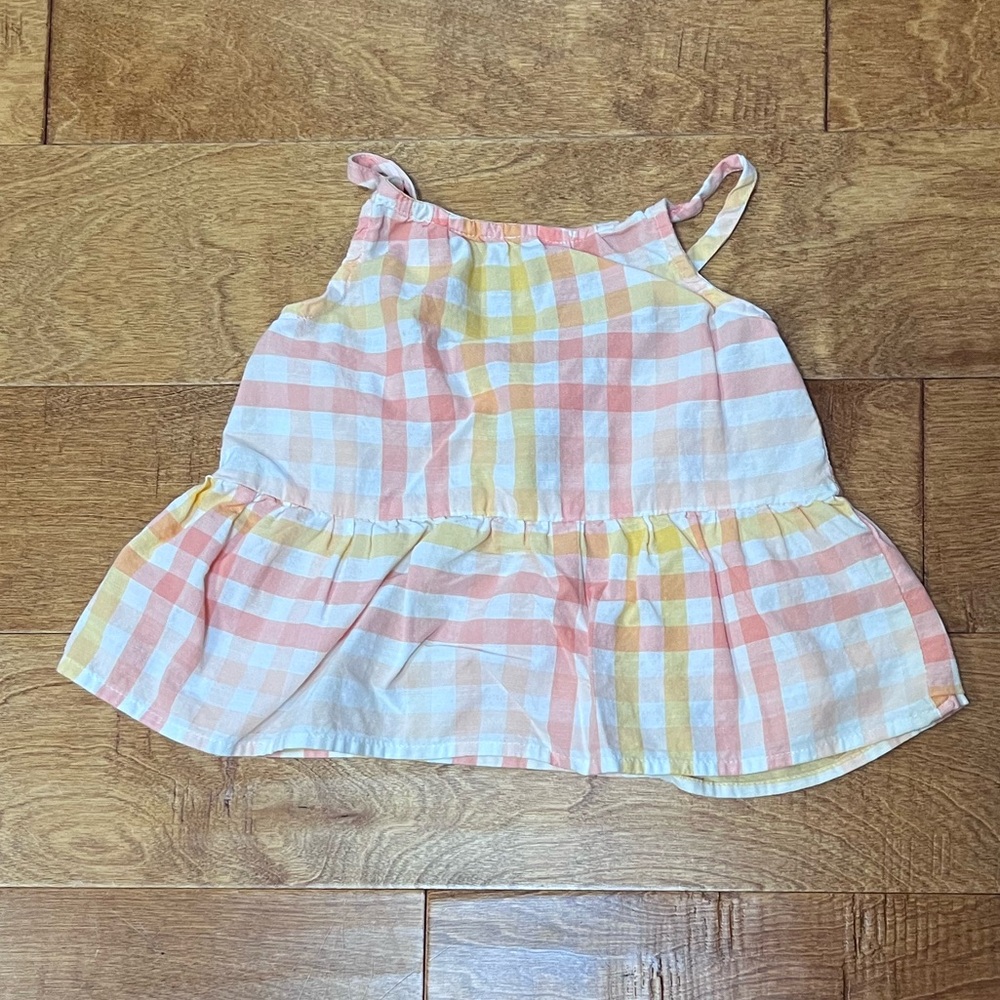 Toddler Girls OshKosh B’Gosh Bow-Back Ruffle Plaid Tank Top - 4T